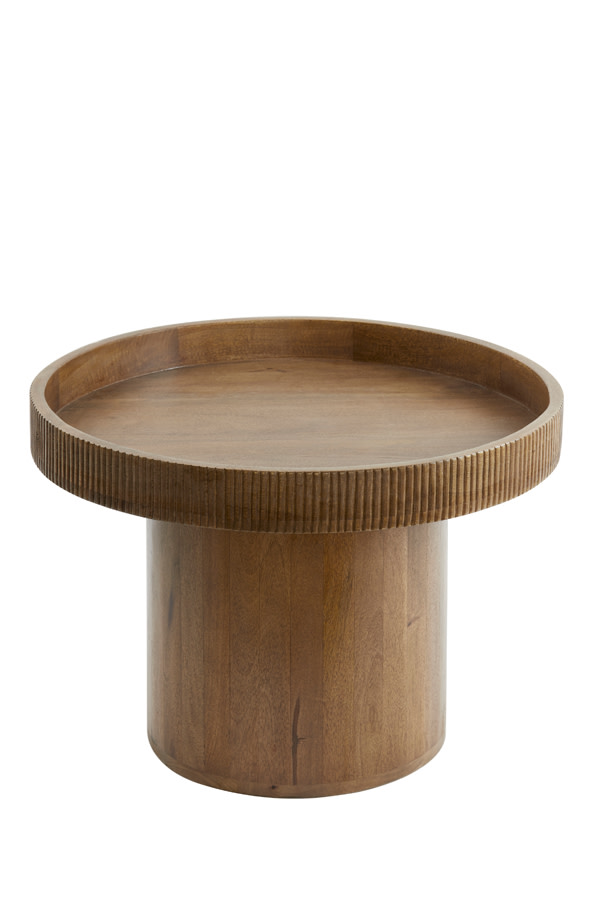 Light & Living Bijzettafel Ø60x44 cm KALOMO hout donker bruin