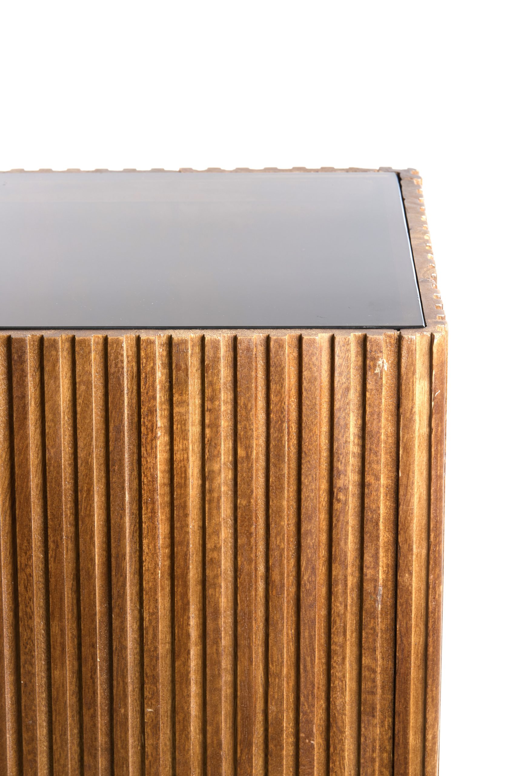 Light & Living Zuil 35x35x100 cm GATURA hout donker bruin+glas bruin