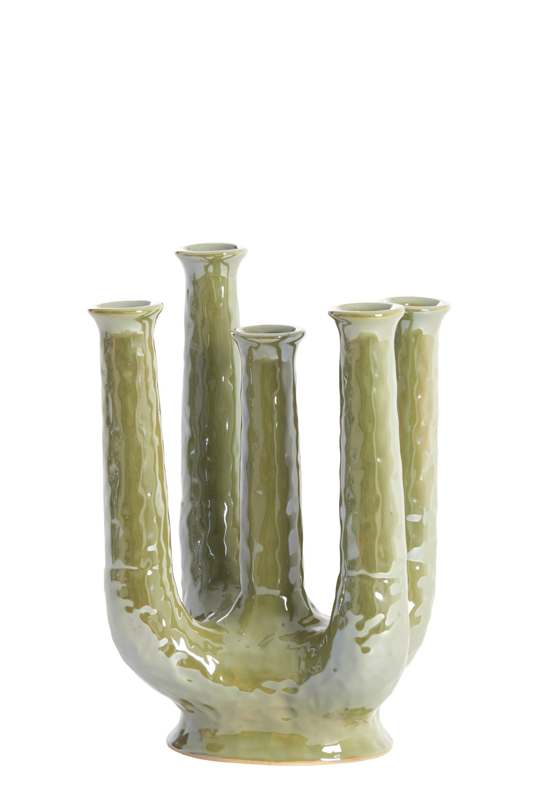 Light & Living Vaas deco 22x16,5x30 cm LEONJO keramiek olie licht groen