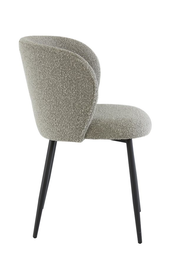 Light & Living Eetkamerstoel 56x55x79 cm ELYNA bouclé grijs bruin-mat zwart