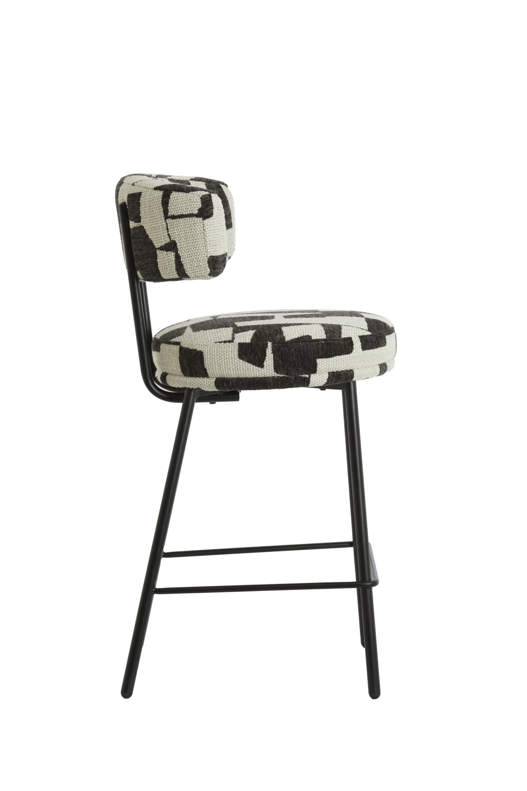 Light & Living Barkruk 52,5x51x93 cm HARVIE crème-zwart+mat zwart
