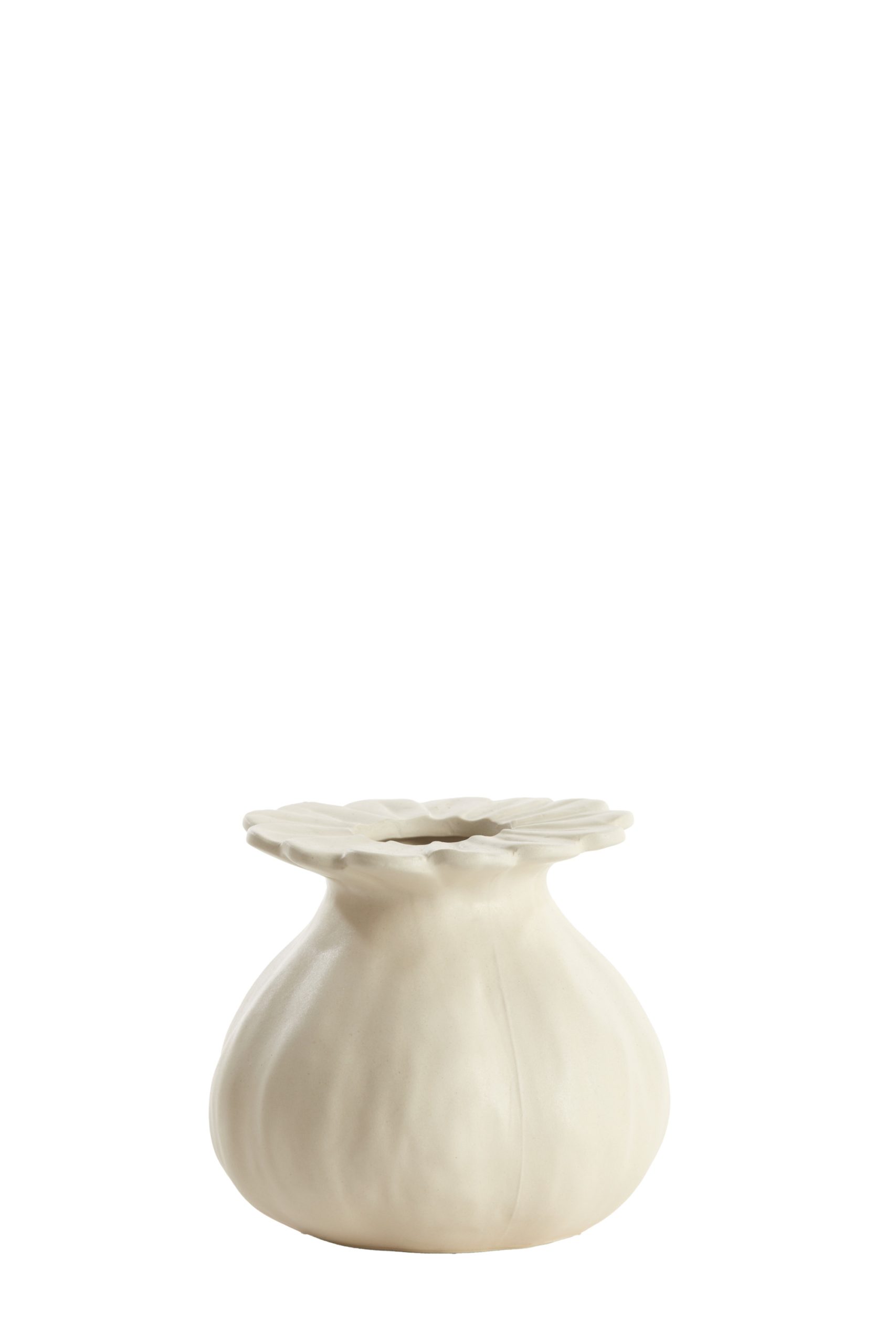 Light & Living Vaas deco Ø14x13 cm REWA keramiek crème