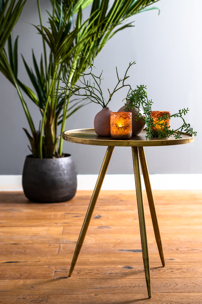 Light & Living Bijzettafel Ø51x60 cm ENVIRA antiek goud