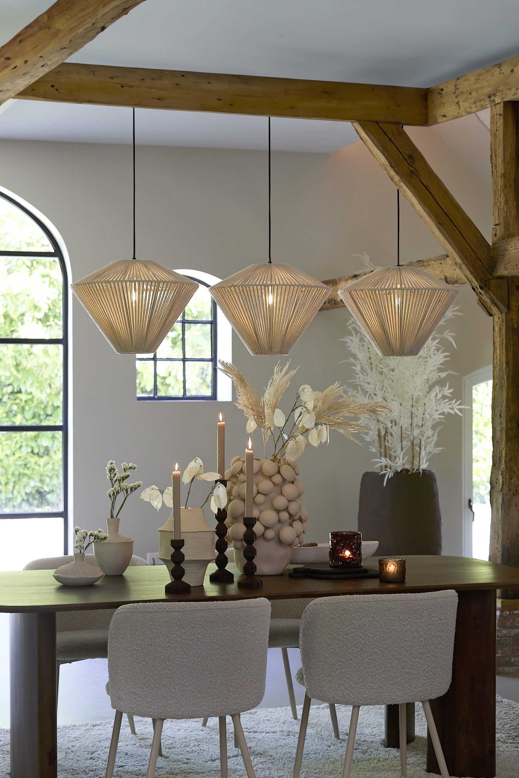 Light & Living Hanglamp 3L 120x42x130 cm FELIDA crème