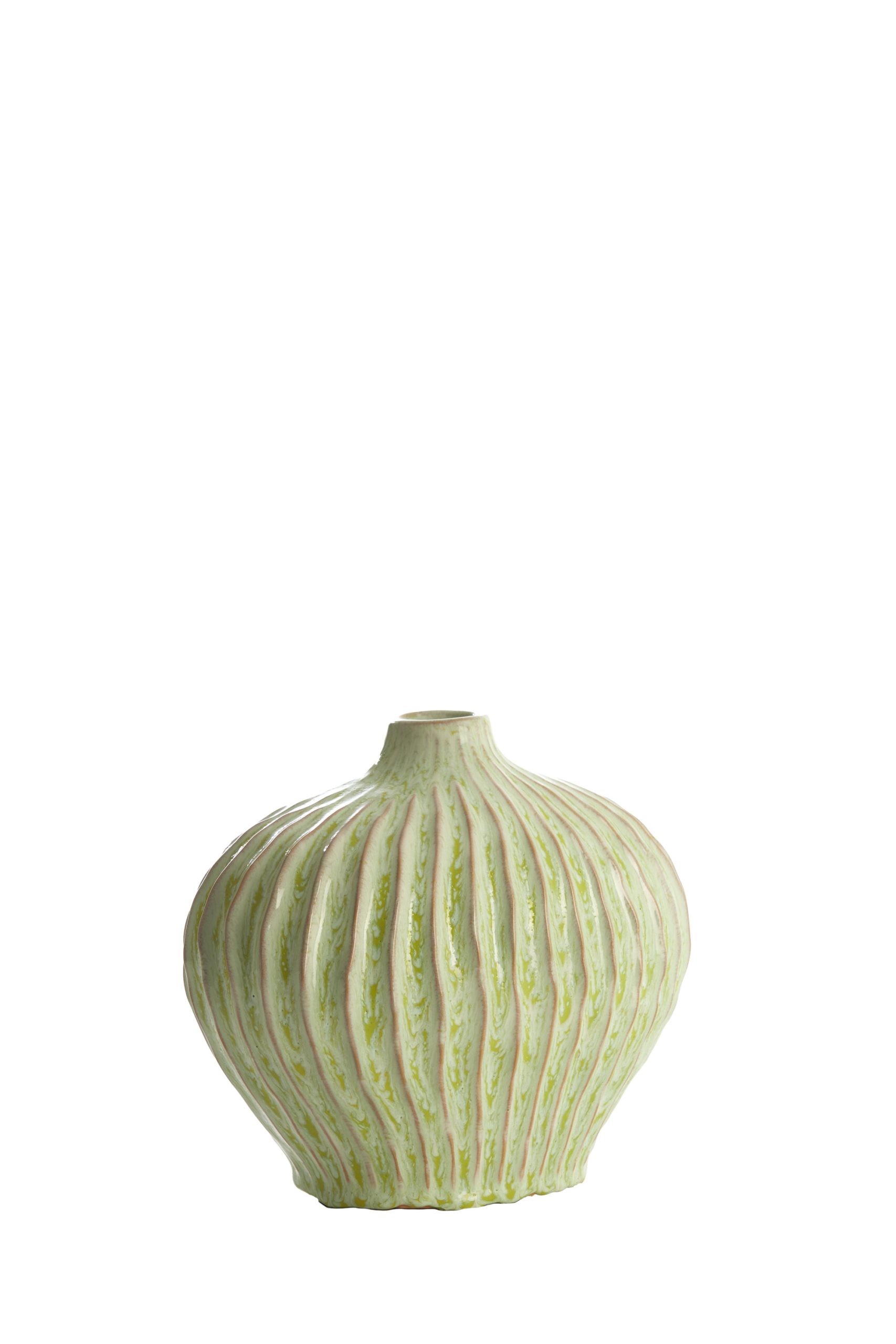 Light & Living Vaas deco 25x14x20 cm LORITO keramiek mint groen