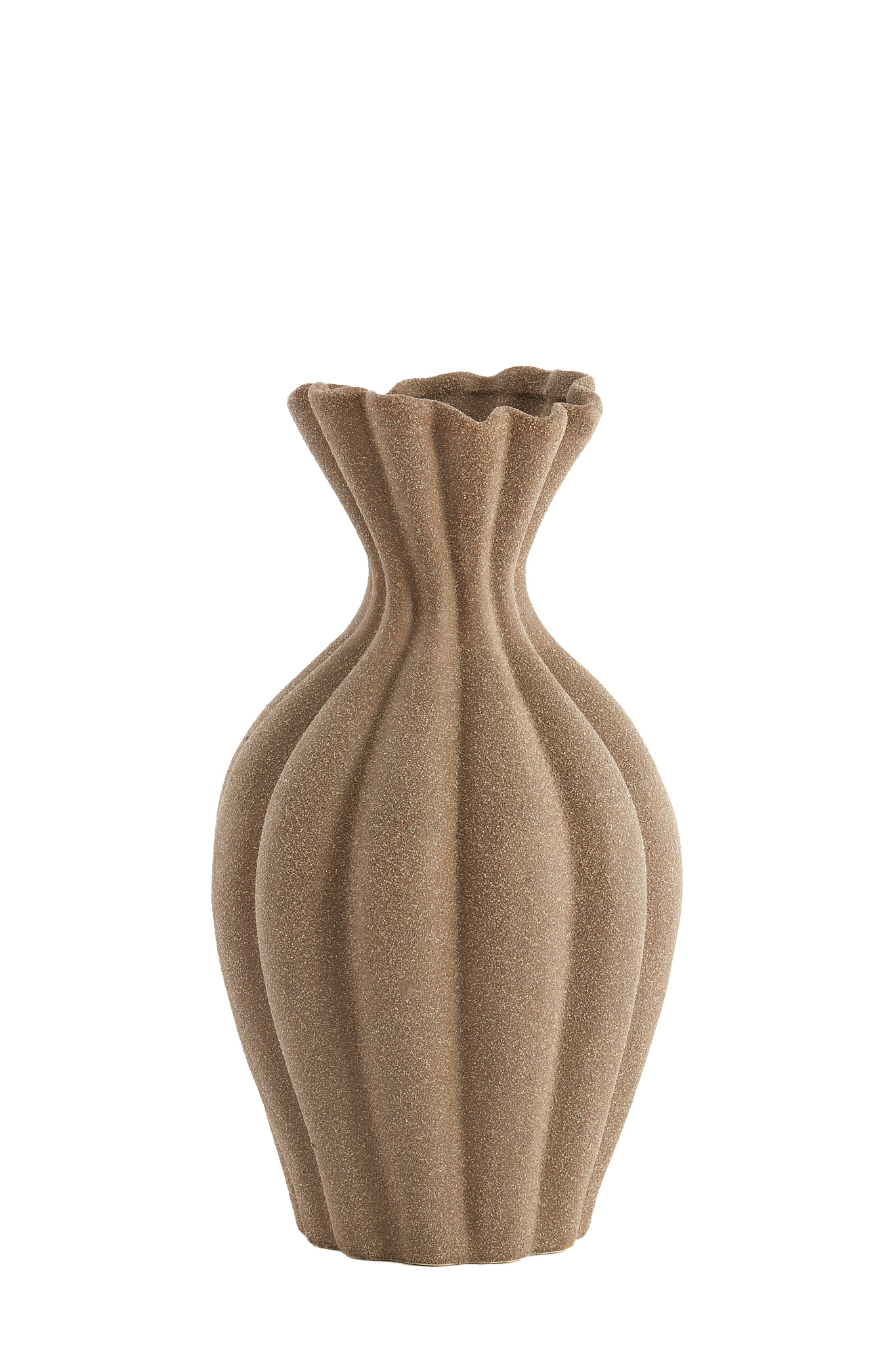 Light & Living Vaas deco Ø21,5x40,5 cm SILLIAN keramiek mat bruin