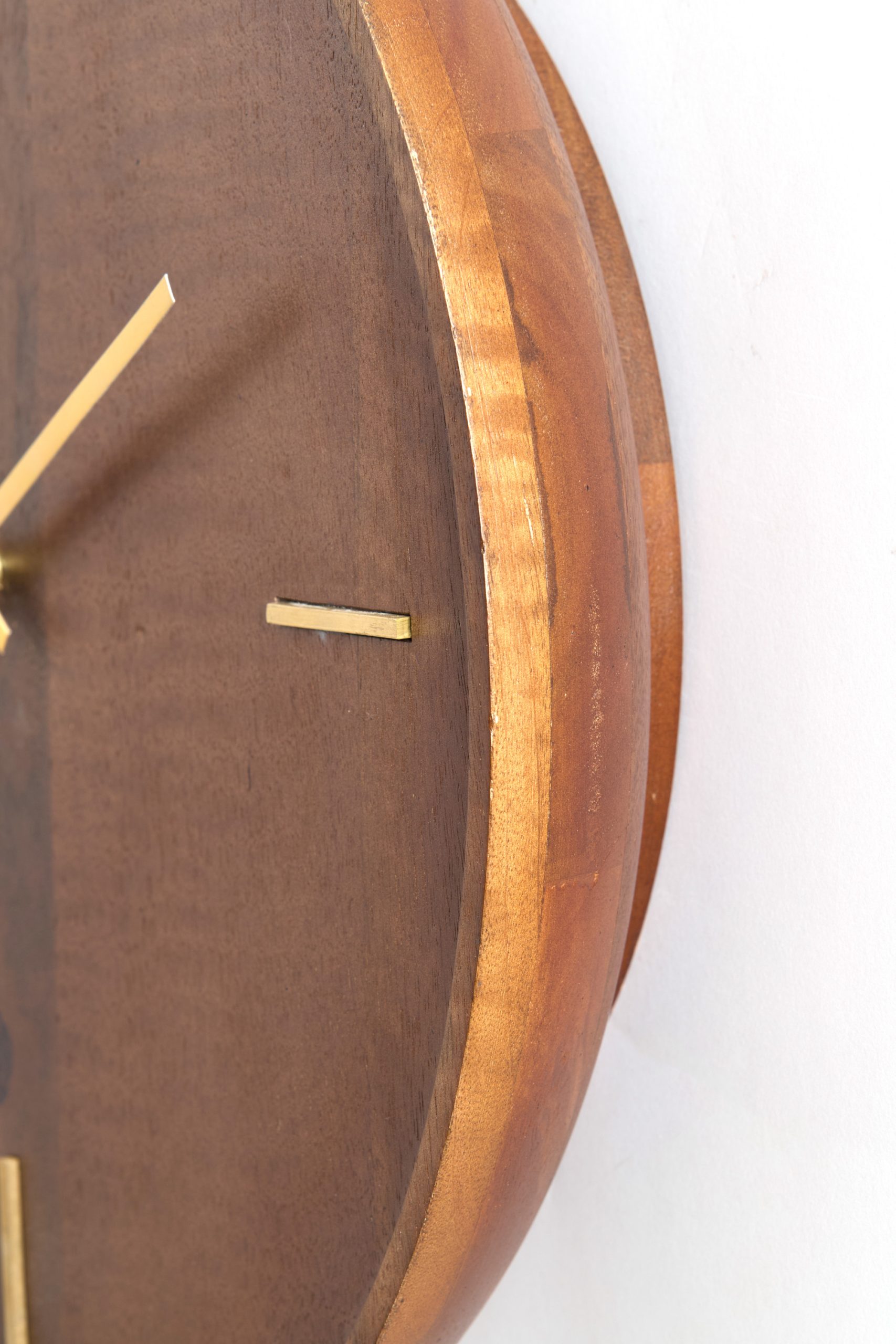 Light & Living Klok Ø41 cm VETI mango hout bruin+goud