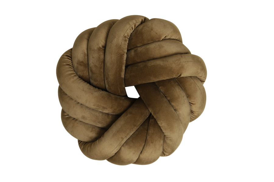 Light & Living Kussen 33x33 cm KNOT velvet karamel
