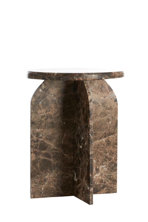 Light & Living Bijzettafel Ø41x56 cm OTINIA marmer donker bruin