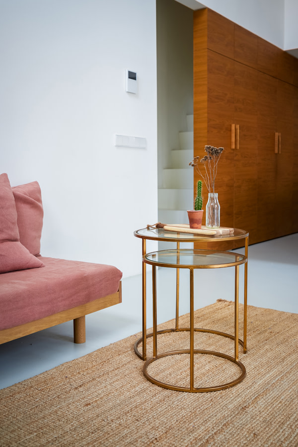 Light & Living Bijzettafel S/2 Ø40x45+Ø50x52 cm DUARTE glas-goud