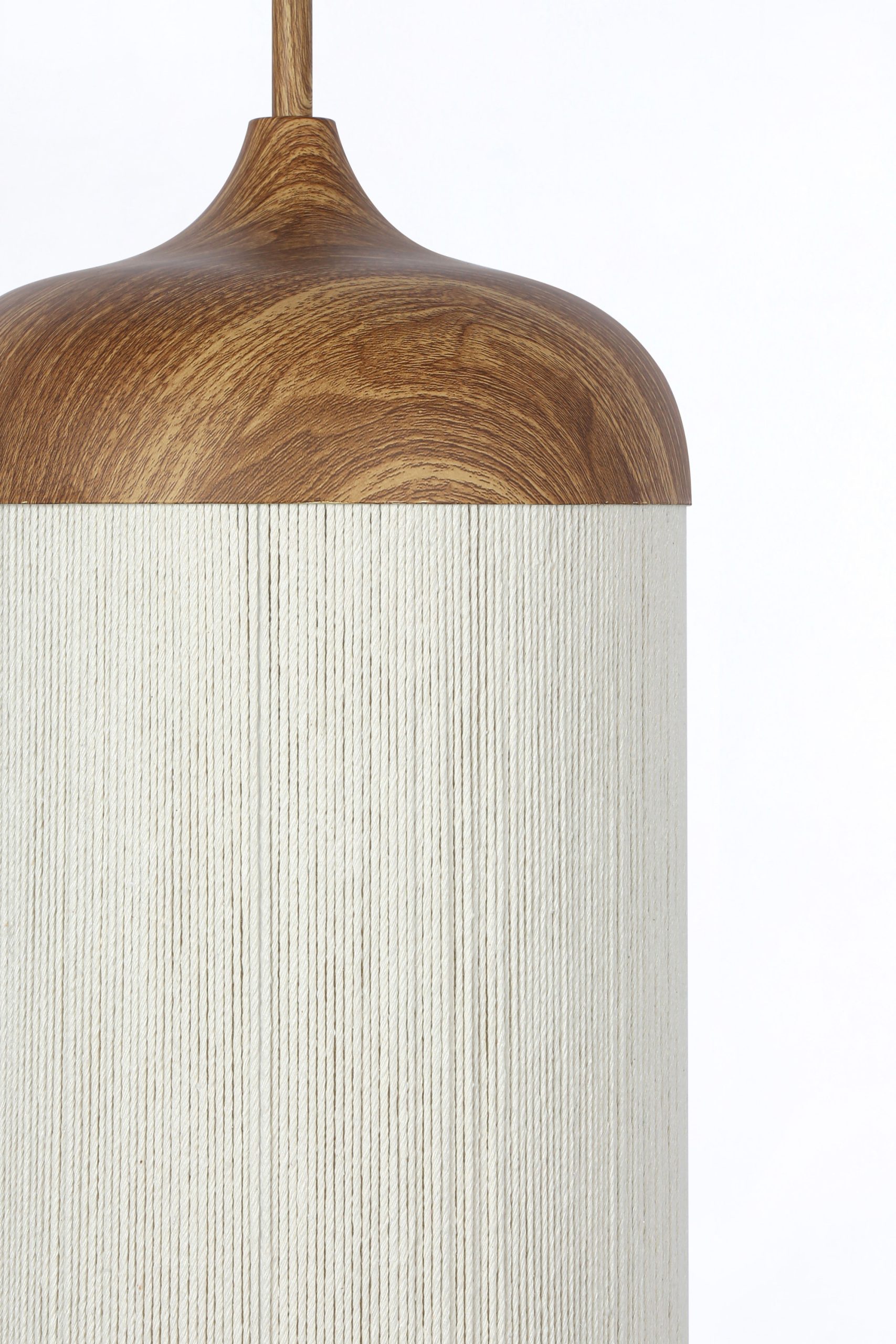 Light & Living Hanglamp Ø27,5x52 cm DANIA hout print naturel+touw crème