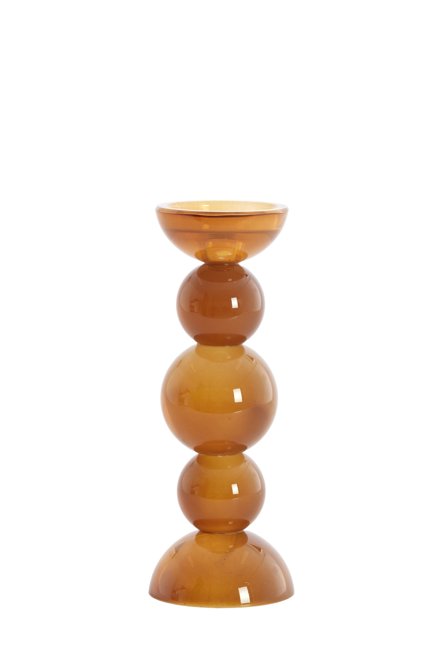 Light & Living Kandelaar Ø10x26,5 cm ITINGA glas melk donker bruin