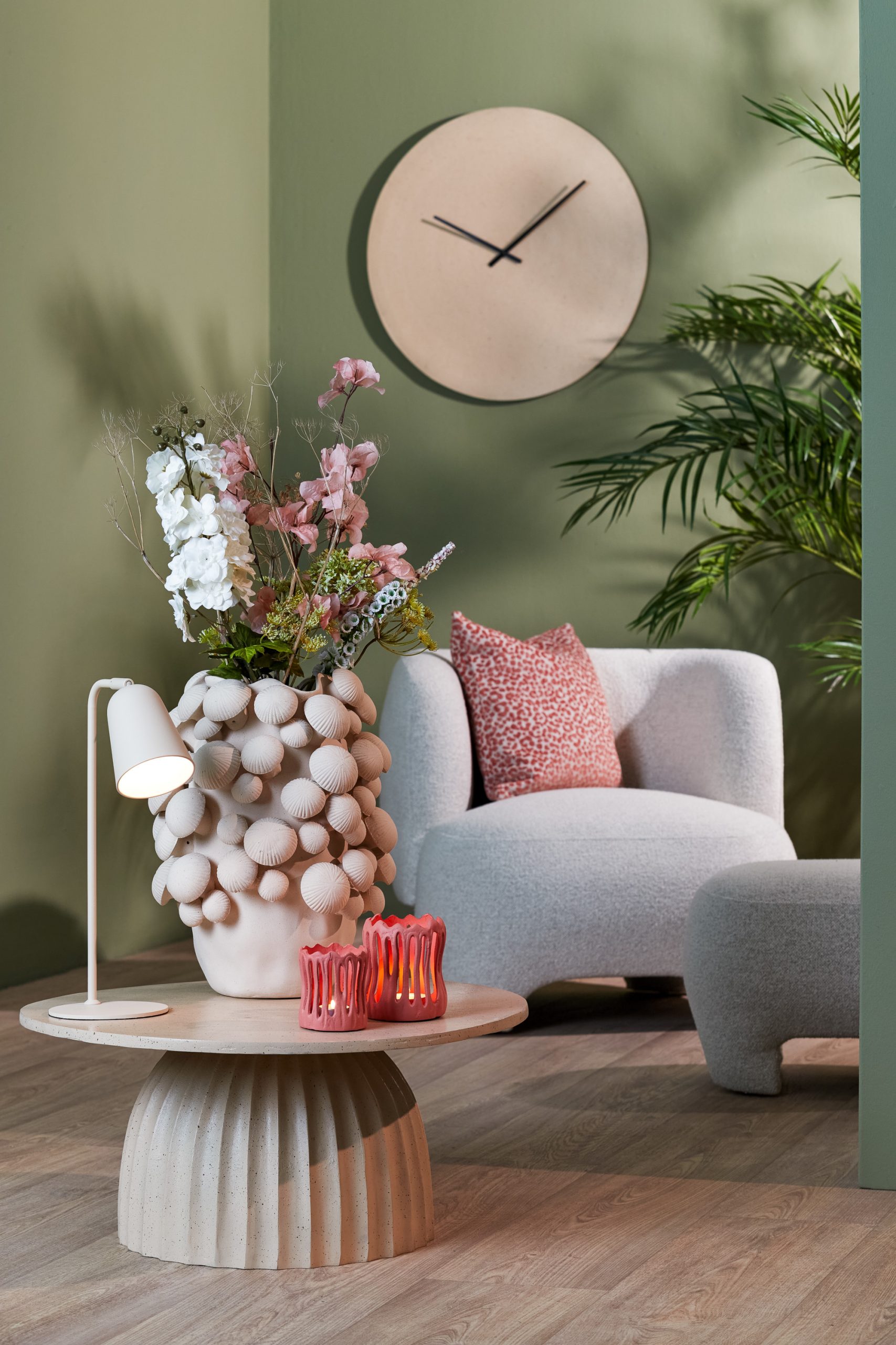 Light & Living Salontafel Ø70x33,5 cm VEGLIA mat zand+licht brn gespikkeld