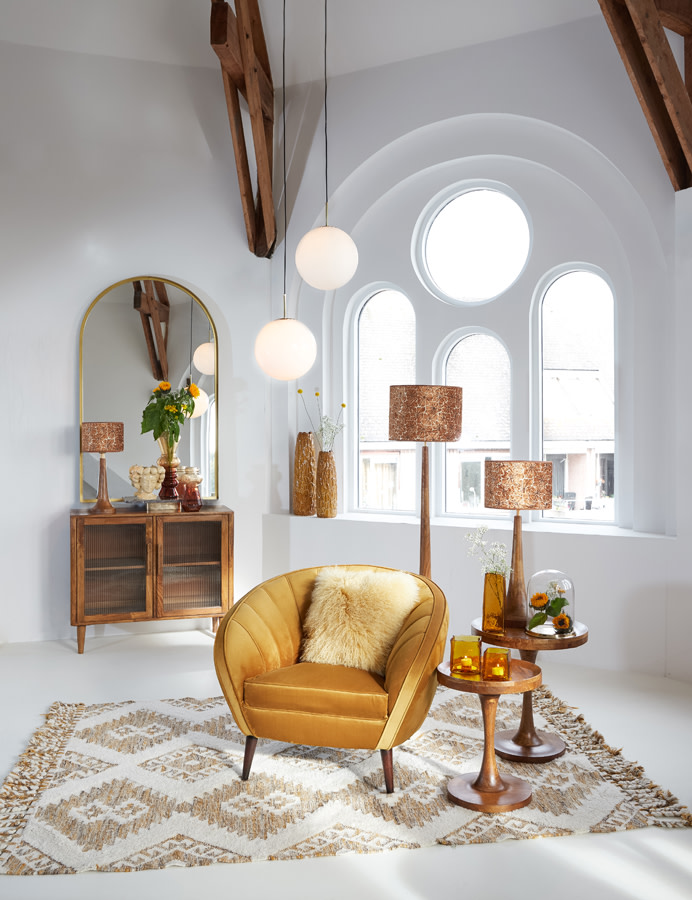 Light & Living Hanglamp Ø30 cm MEDINA antiek brons+glas mat wit