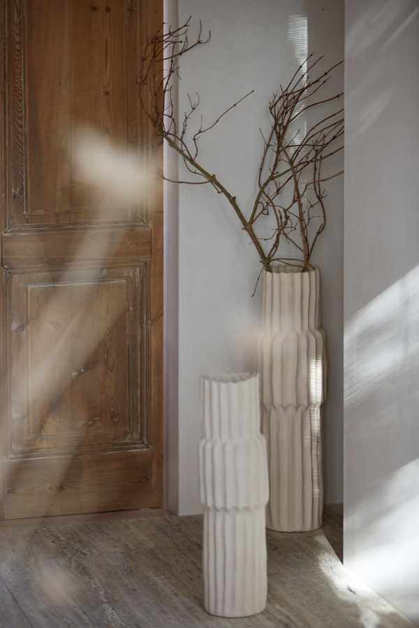 Light & Living Vaas deco Ø17x58 cm LONGA keramiek crème