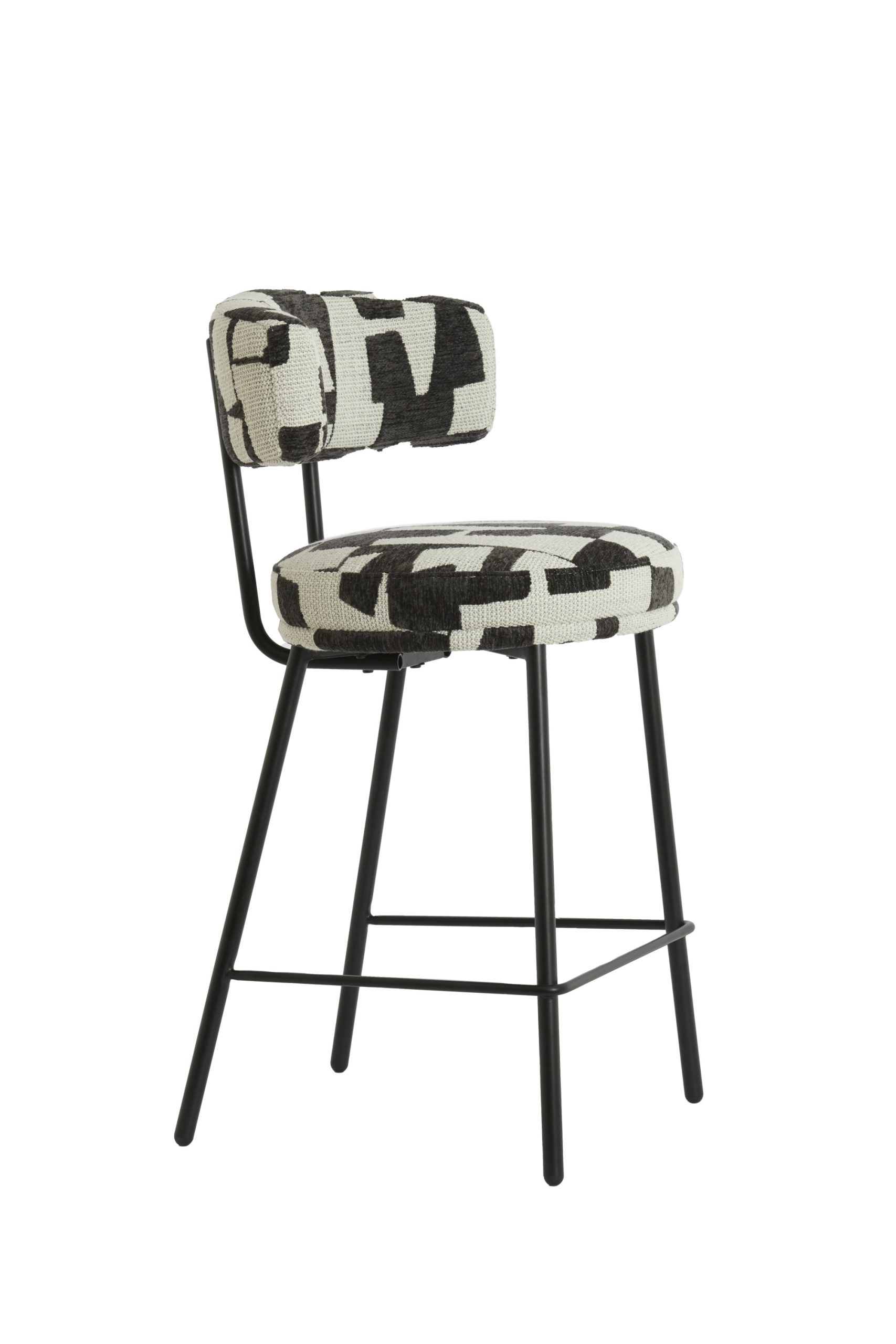 Light & Living Barkruk 52,5x51x93 cm HARVIE crème-zwart+mat zwart