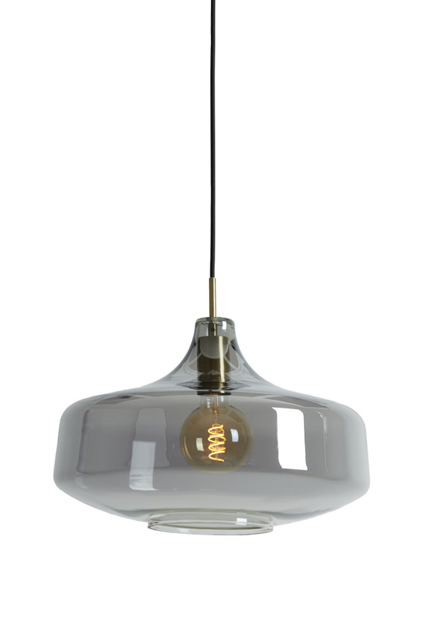 Light & Living Hanglamp Ø39,5x27 cm SOLNA antiek brons+smoke glas
