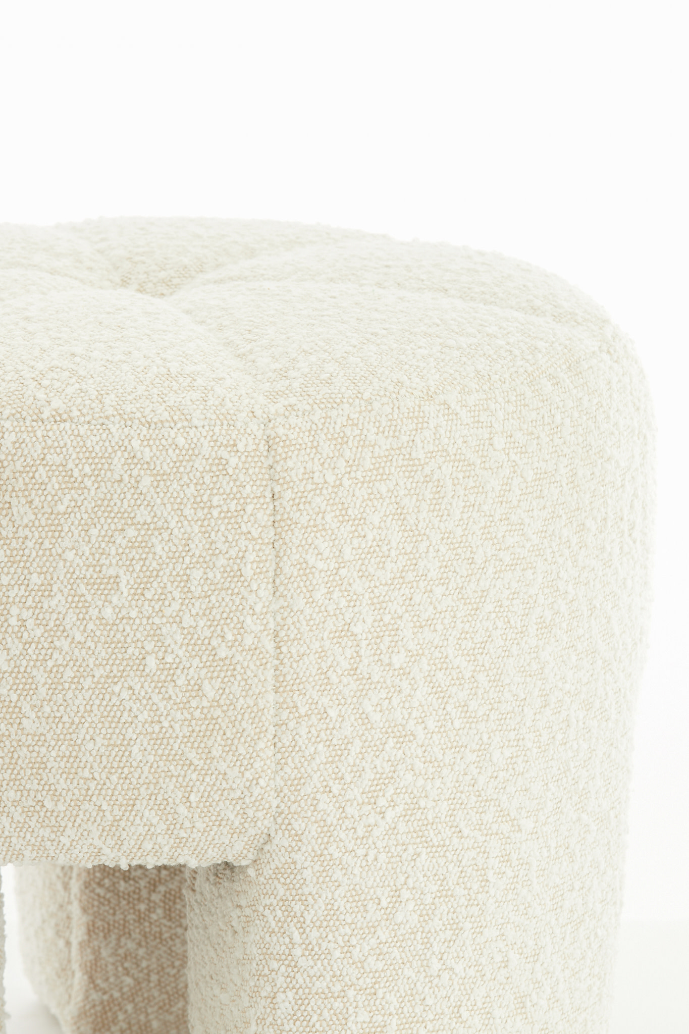 Light & Living Poef Ø51x45 cm BATOEMI bouclé crème