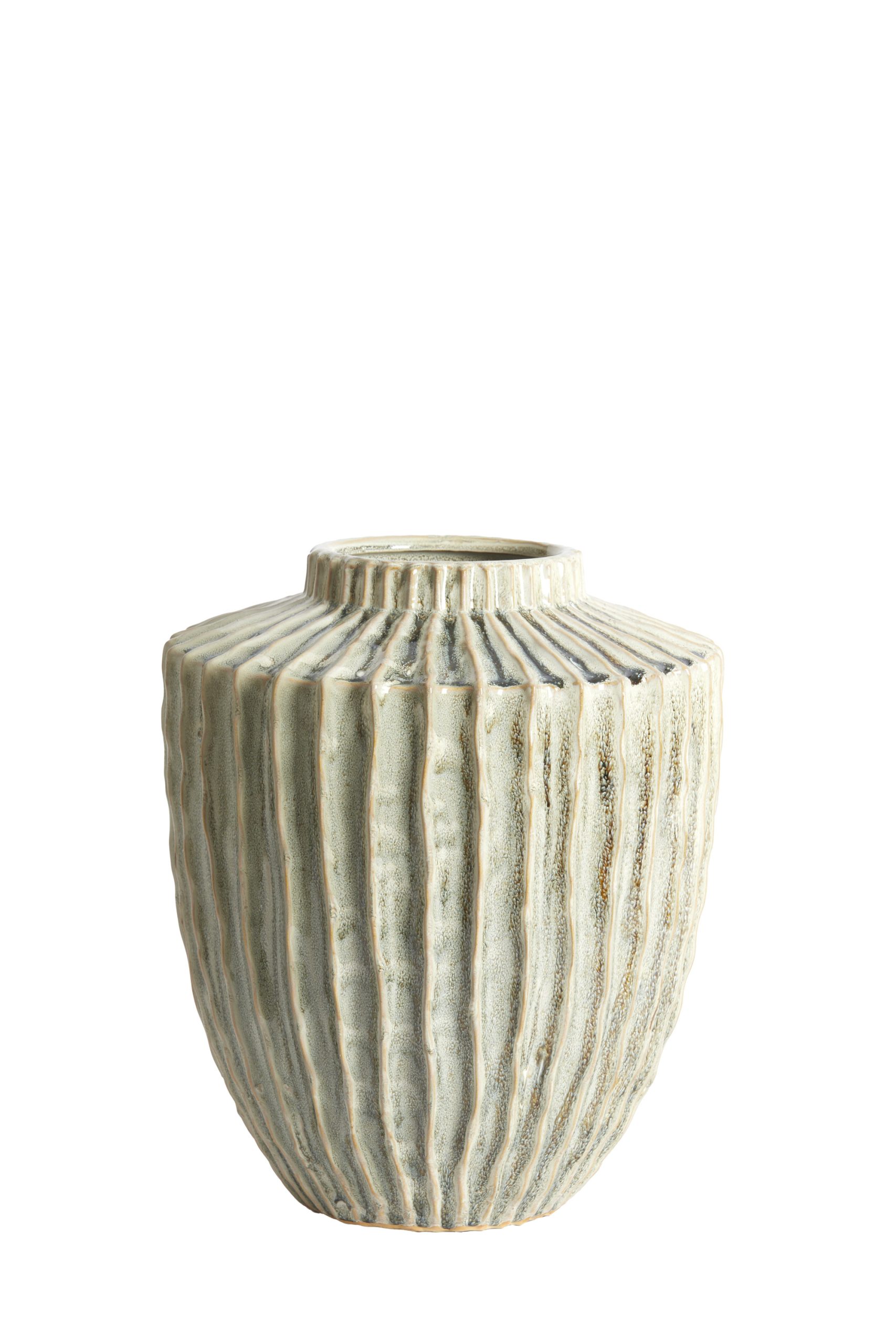 Light & Living Vaas deco Ø30x32 cm TALEA keramiek olijf groen-crème