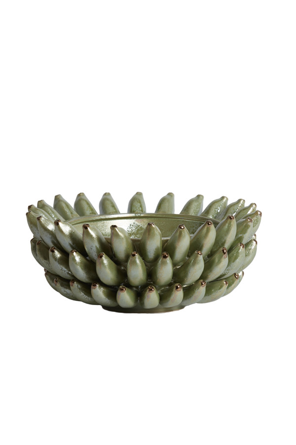 Light & Living Schaal Ø34x15 cm ZITA keramiek groen parelmoer