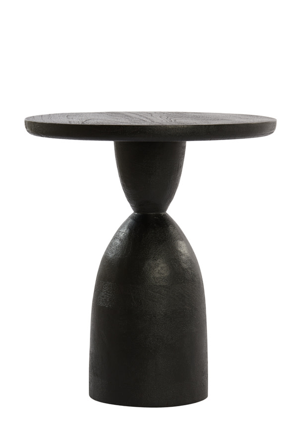 Light & Living Bijzettafel Ø40x50 cm TORIR mango hout mat zwart