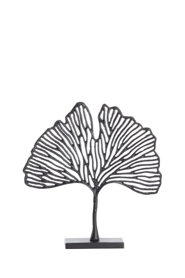 Light & Living Ornament op voet 36x6x39 cm LEAF mat zwart