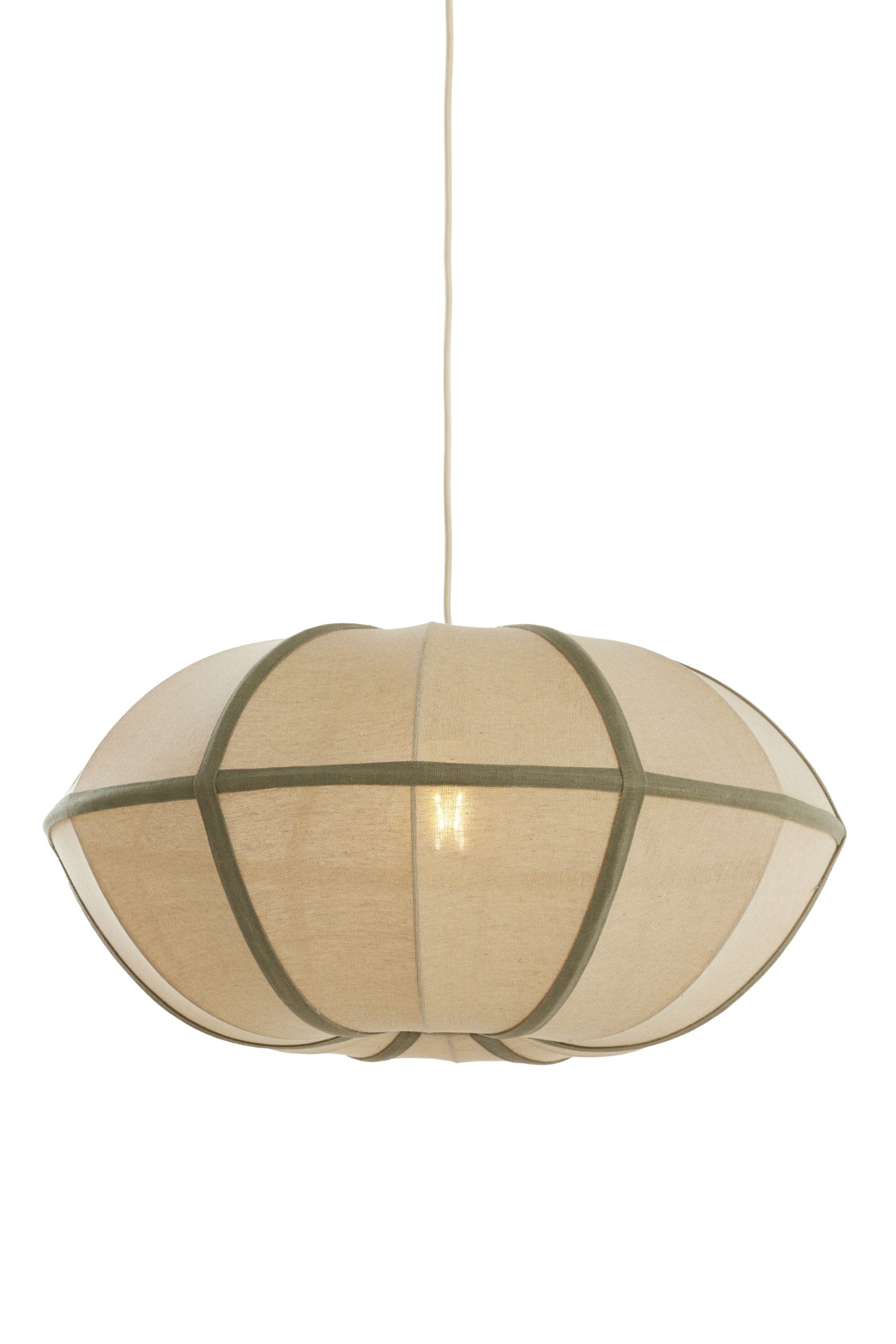 Light & Living Hanglamp Ø61x30 cm MIRELYS naturel+olijf groen