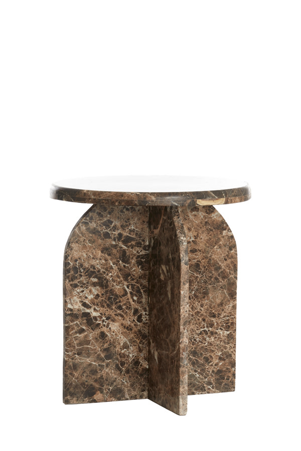 Light & Living Bijzettafel Ø41x48 cm OTINIA marmer donker bruin