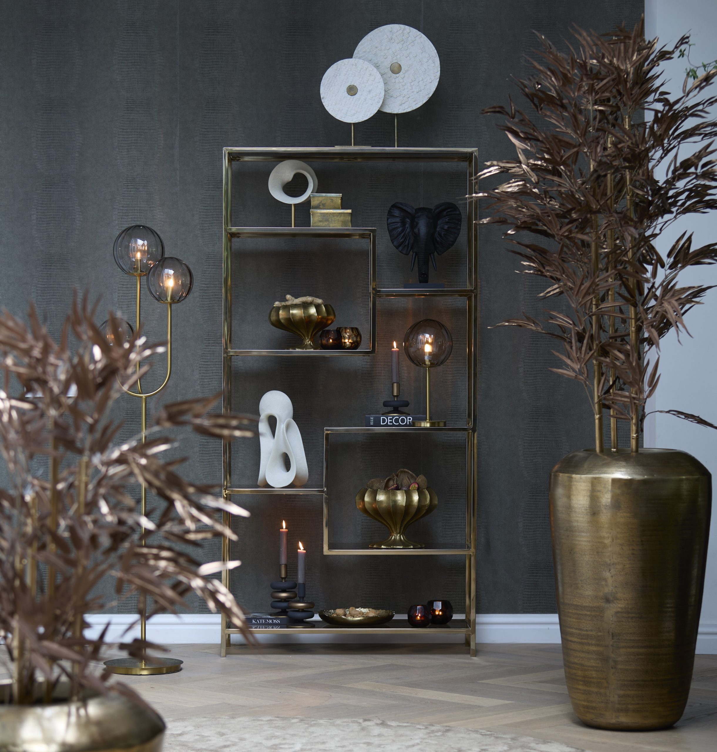Light & Living Vaas deco Ø53x89 cm LOUIE antiek brons