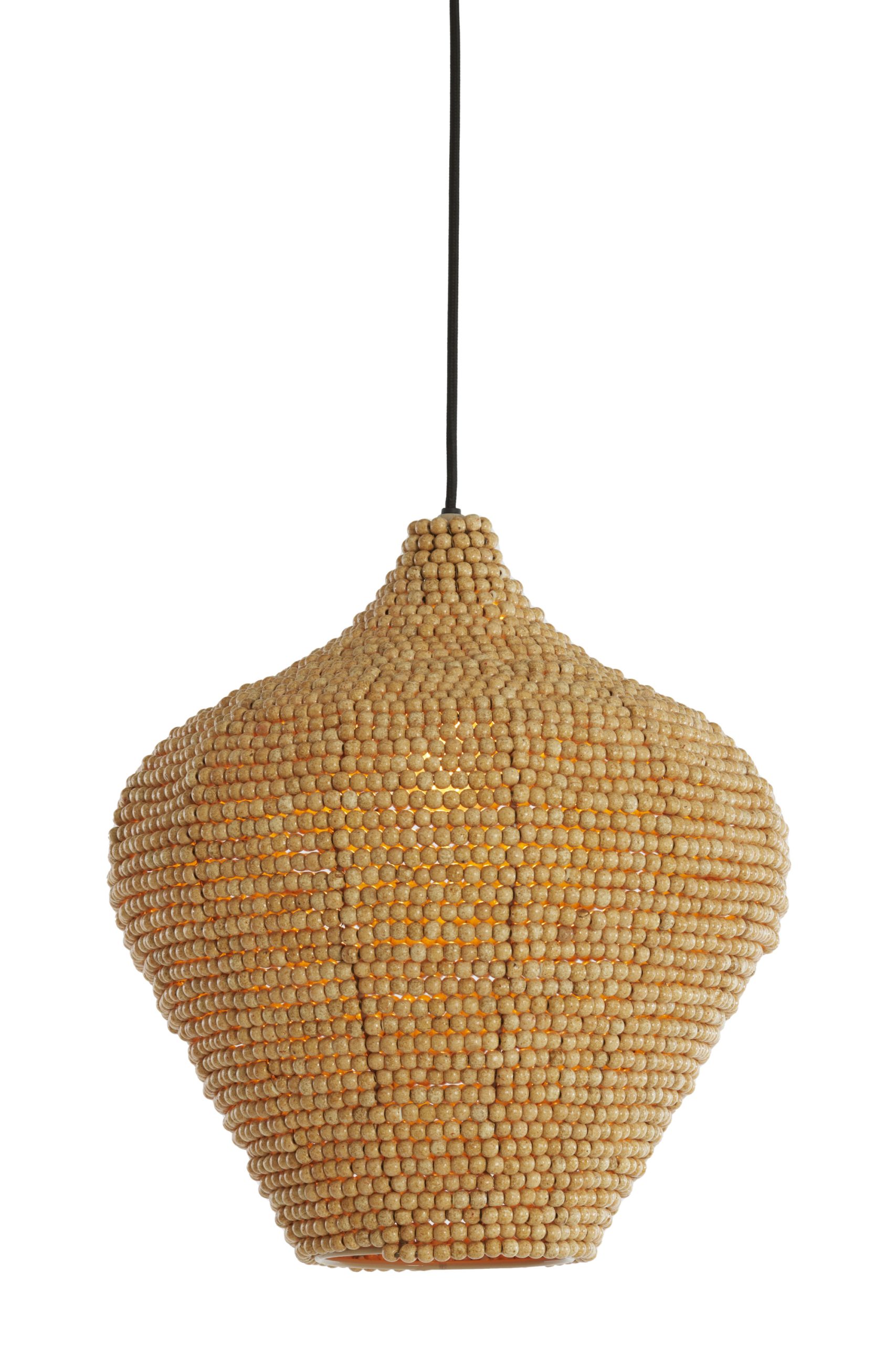 Light & Living Hanglamp Ø36x41 cm KALENGA kralen naturel