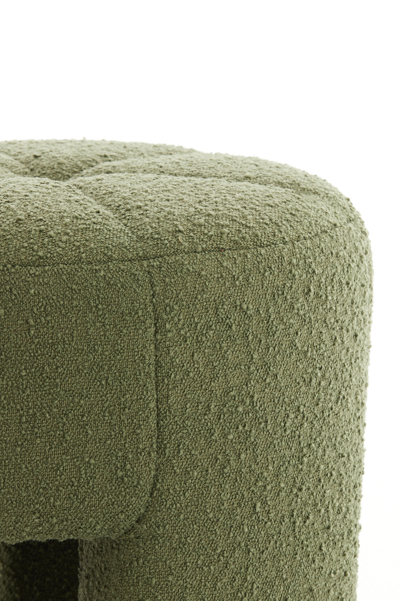 Light & Living Poef Ø51x45 cm BATOEMI bouclé donker groen