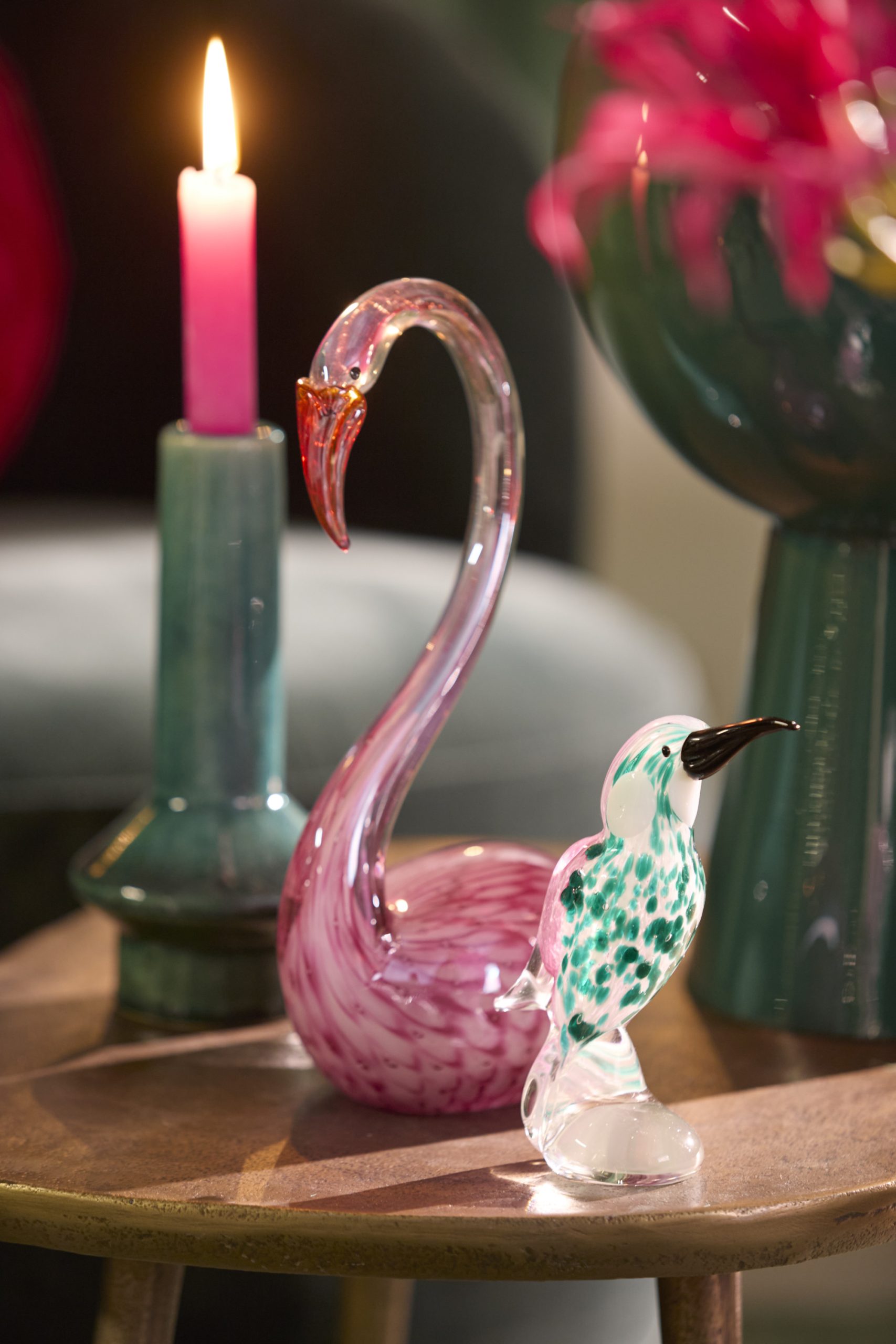 Light & Living Ornament 17x9,5x29 cm SWAN glas roze