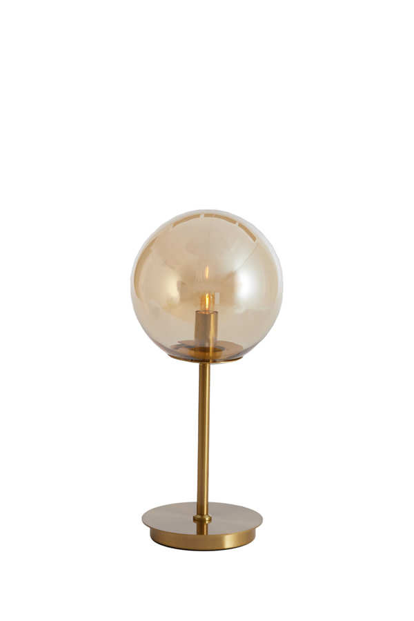 Light & Living Tafellamp E14 Ø20x43 cm MEDINA glas amber+goud