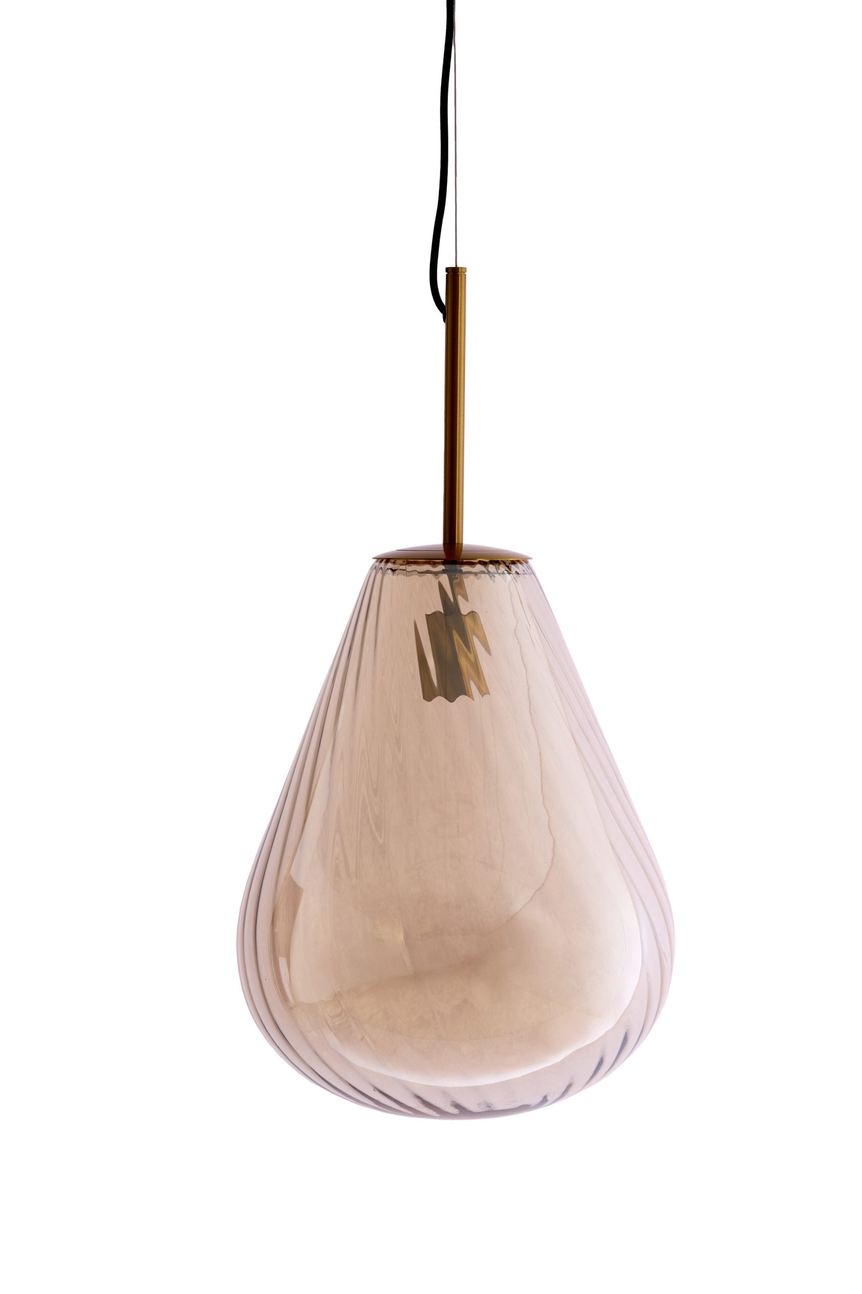 Light & Living Hanglamp Ø33x43 cm LEONA antiek brons+glas amber