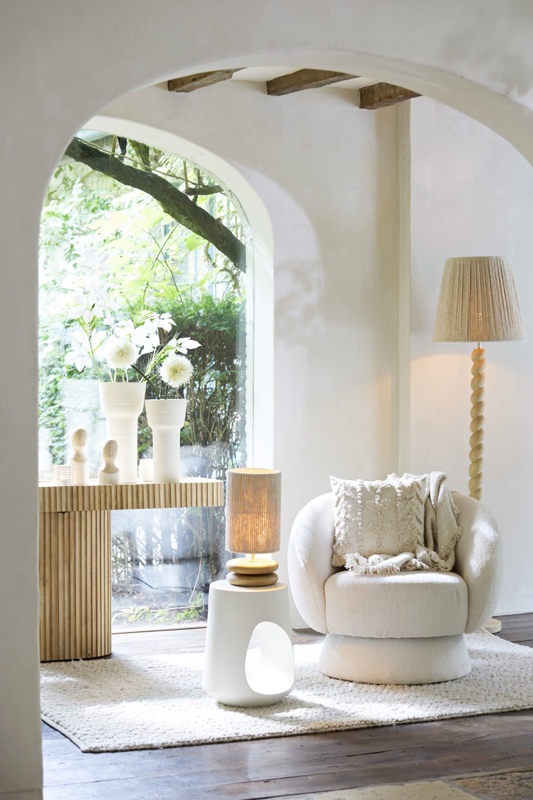 Light & Living Kap cilinder 20-20-30 cm MEDANA chenille crème