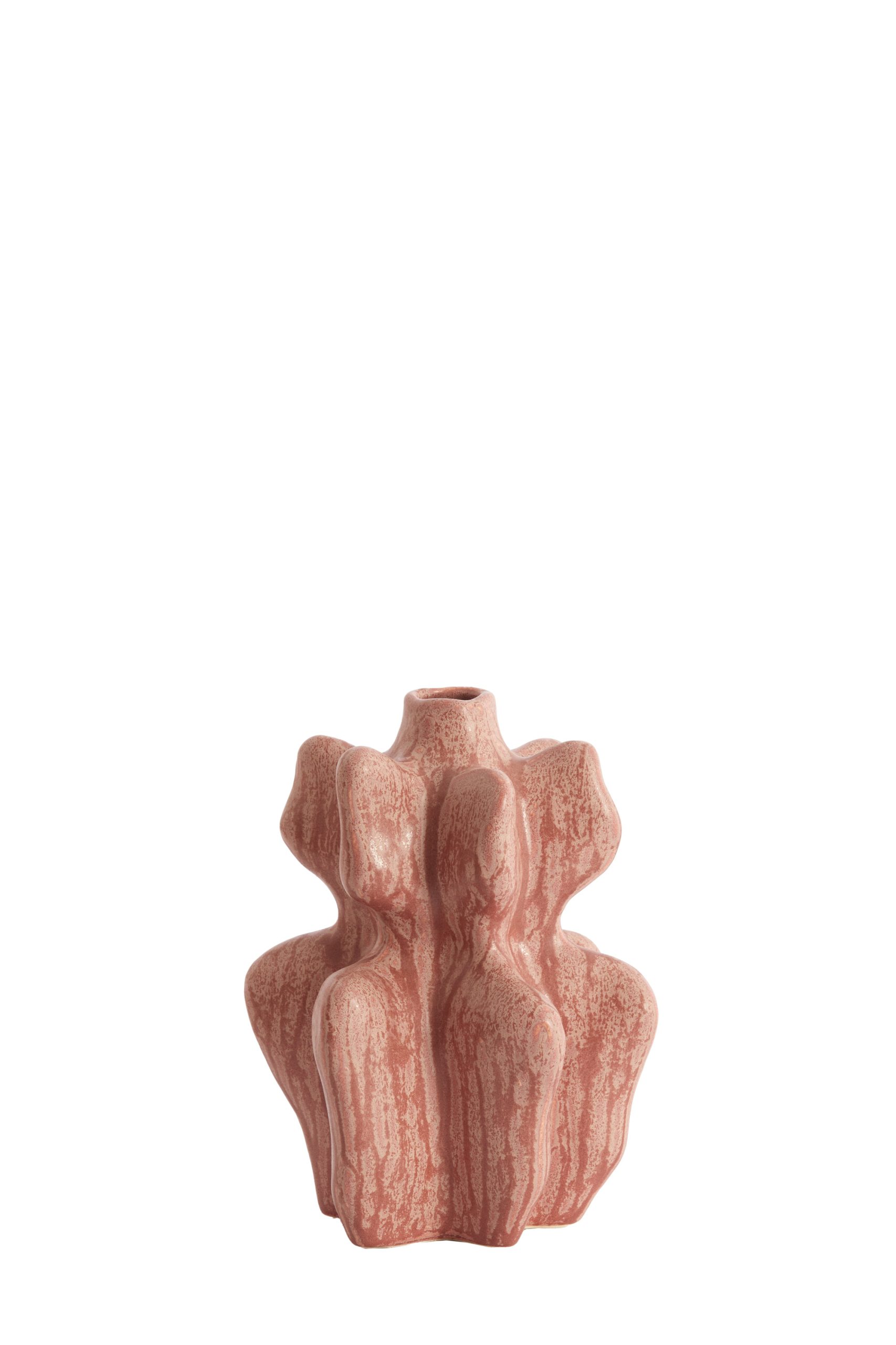Light & Living Vaas deco 17,5x16x23,5 cm NARA keramiek koraal-rood