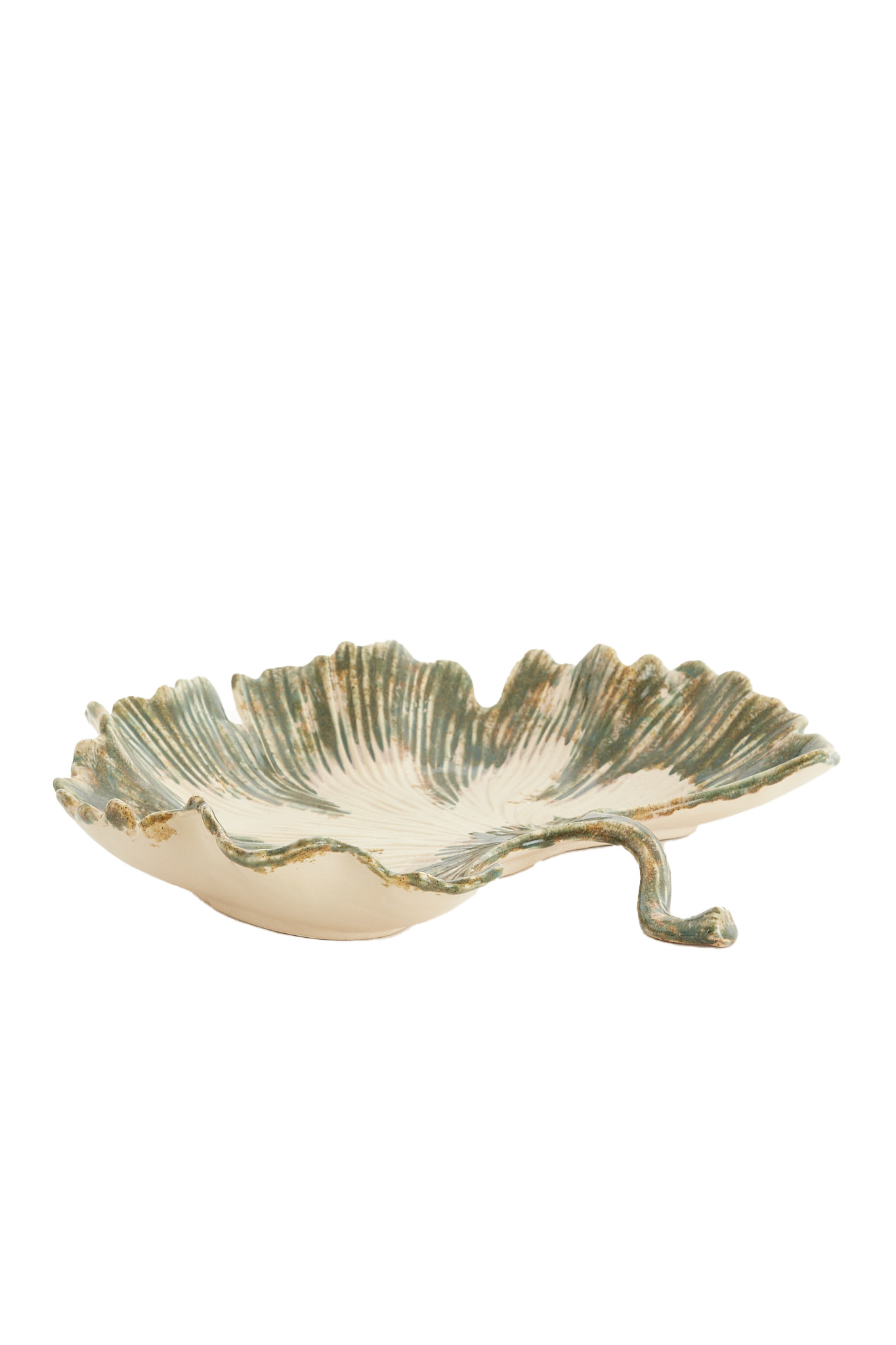 Light & Living Schaal 37x35x6,5 cm REDIU keramiek crème+olijf groen