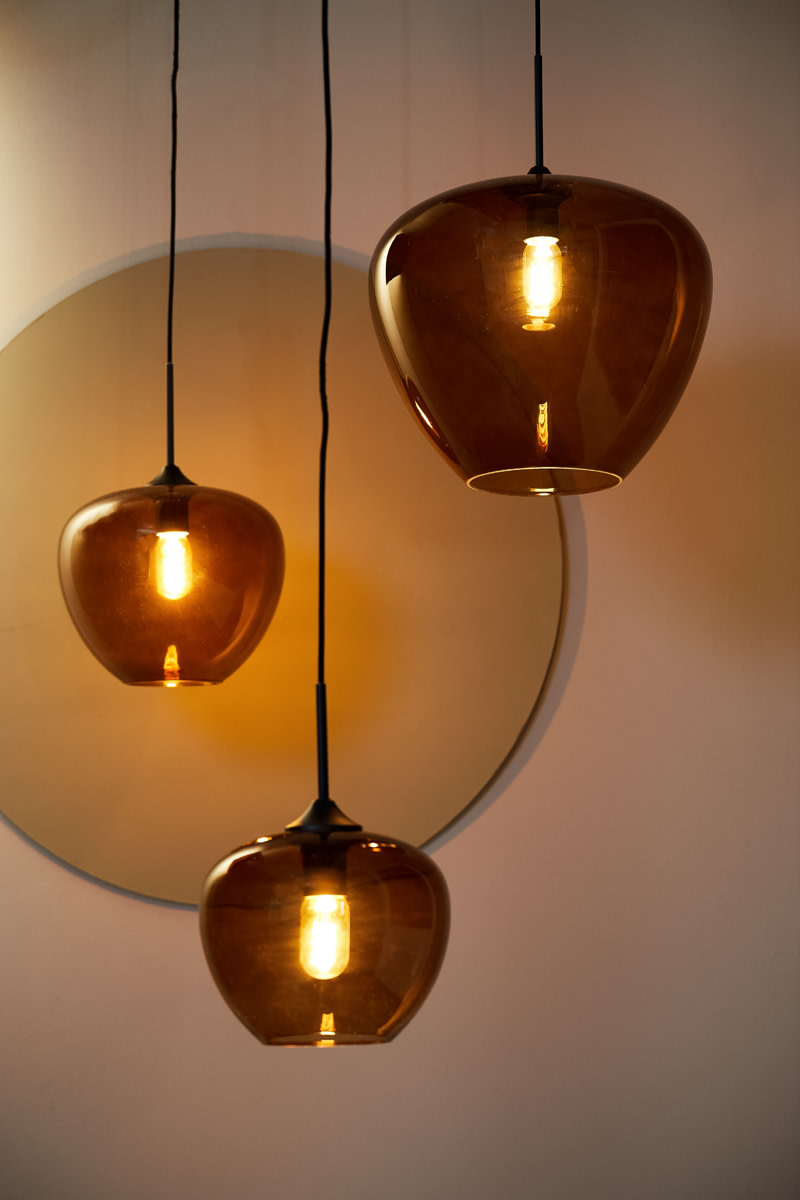 Light & Living Hanglamp Ø40x34 cm MAYSON glas bruin+zwart
