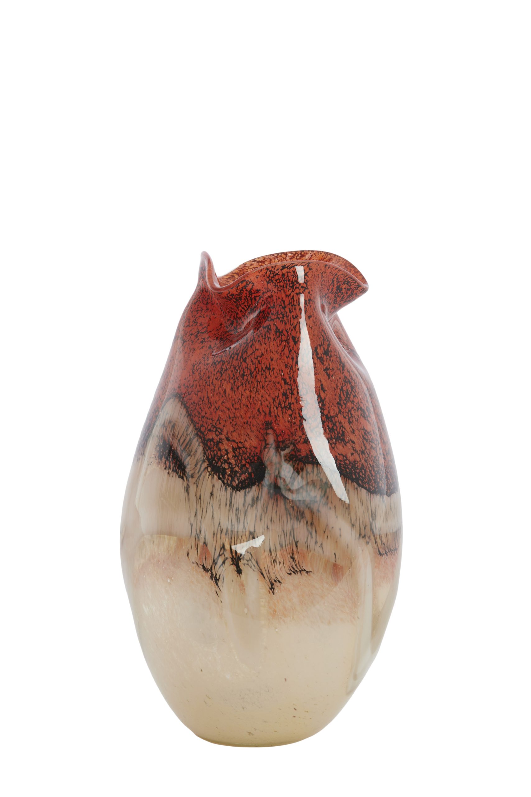 Light & Living Vaas Ø18x32 cm JORIEN glas rood+taupe