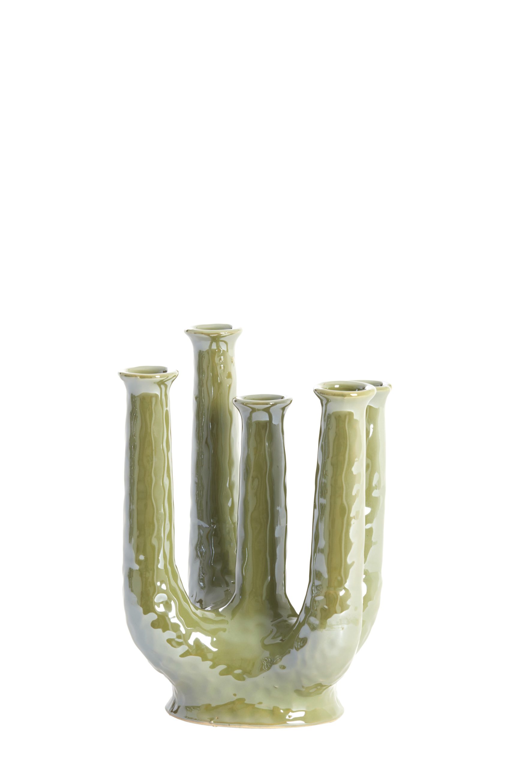 Light & Living Vaas deco 20x14x25 cm LEONJO keramiek olie licht groen