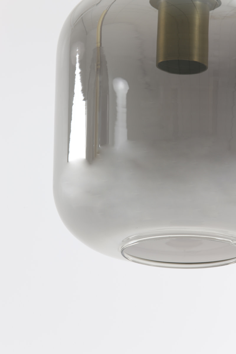 Light & Living Hanglamp Ø16x26 cm LEKAR antiek brons+smoke glas