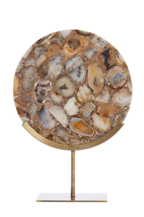 Light & Living Ornament op voet 35x12x50 cm GOUYA geel agaat+antiek brons