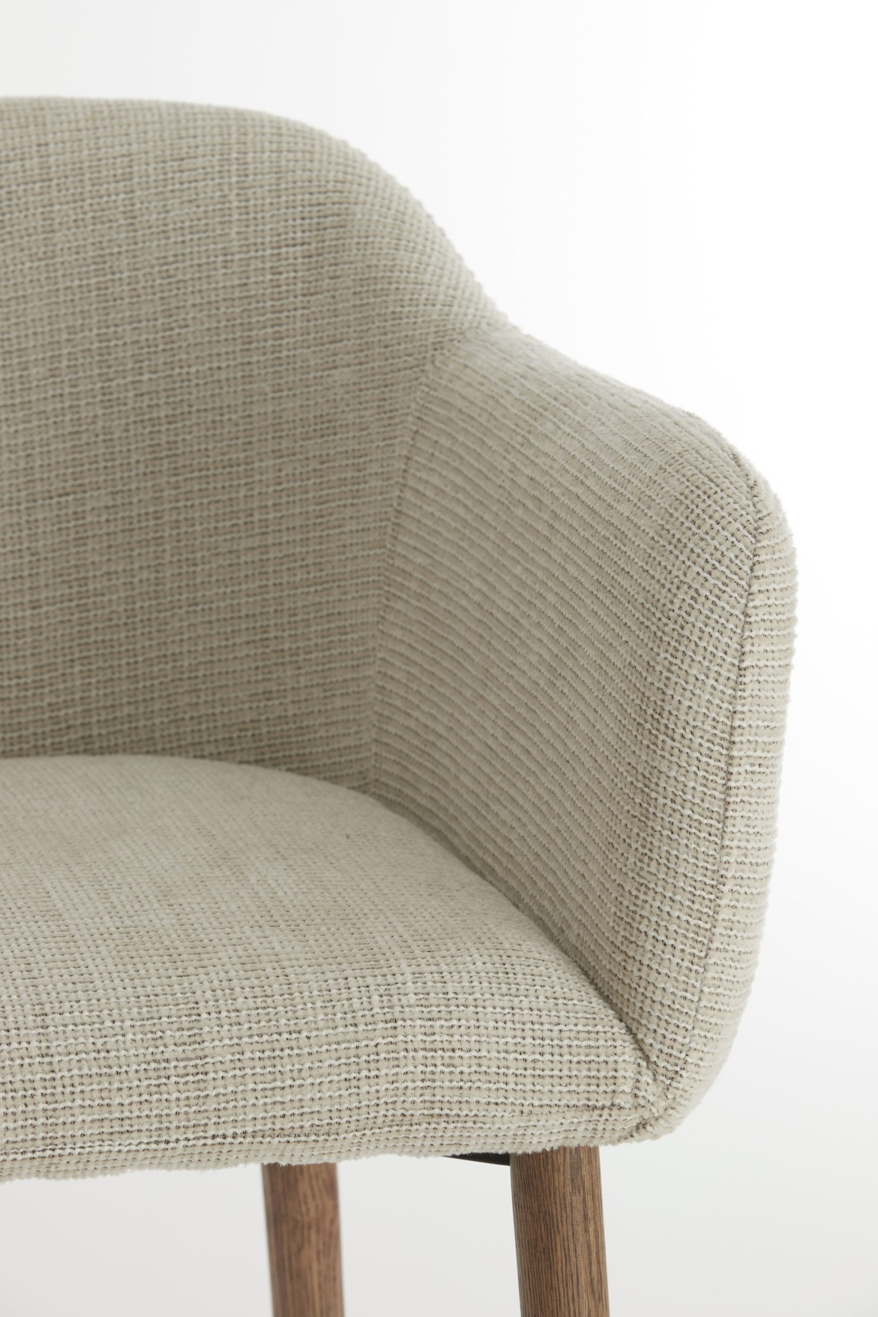 Light & Living Eetkamerstoel 59,5x59x76 cm BLAINE beige+hout donker bruin
