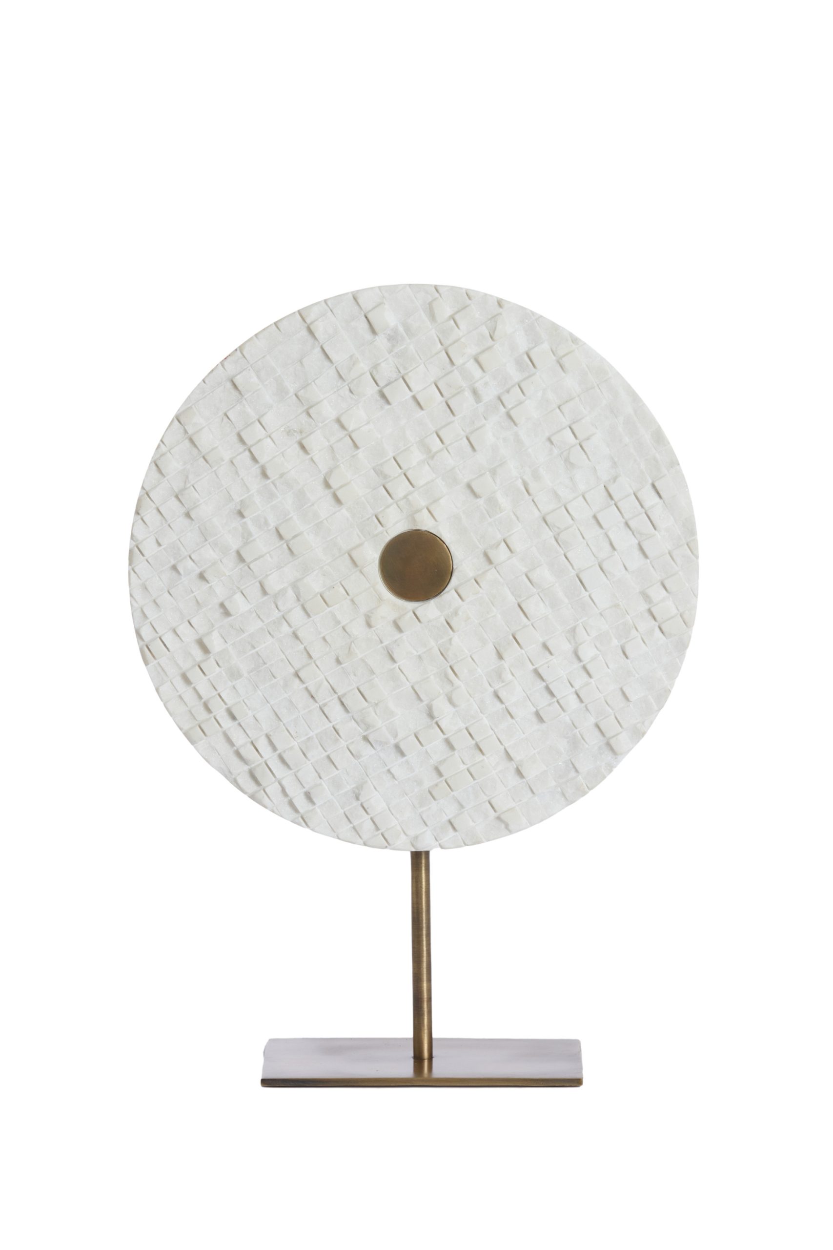 Light & Living Ornament op voet 35x12x50 cm YVO marmer wit+antiek brons
