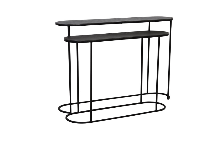 Light & Living Side table S/2 max 118x28x81 cm BOCOV antiek lood-zwart