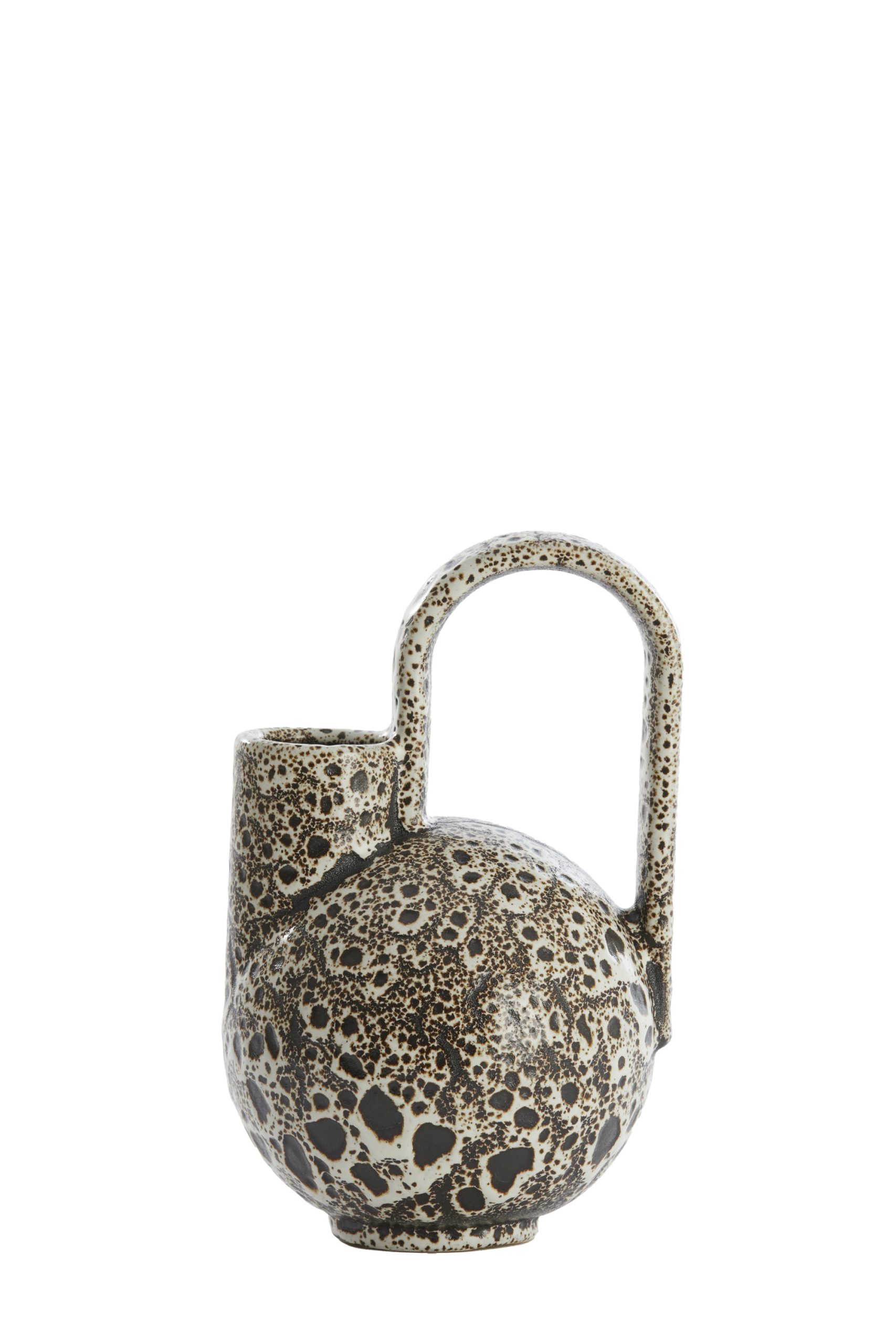 Light & Living Vaas deco 16x15,5x26 cm SERRES keramiek crème+zwart