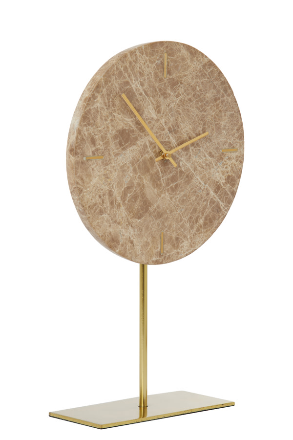 Light & Living Klok op voet 25,5x10x42,5 cm MORENO marmer bruin