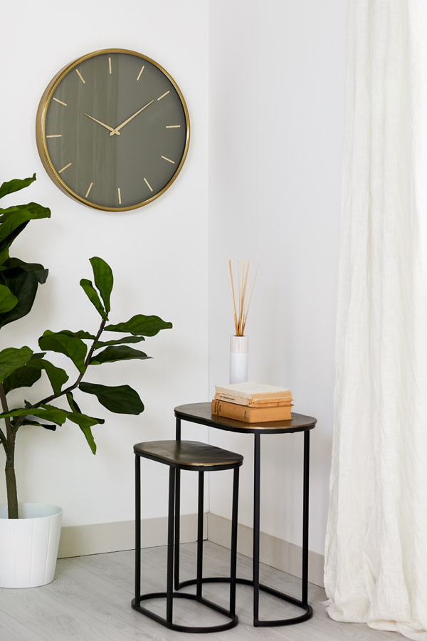 Light & Living Bijzettafel S/2 max 53x26x53 cm BOCOV antiek brons-zwart