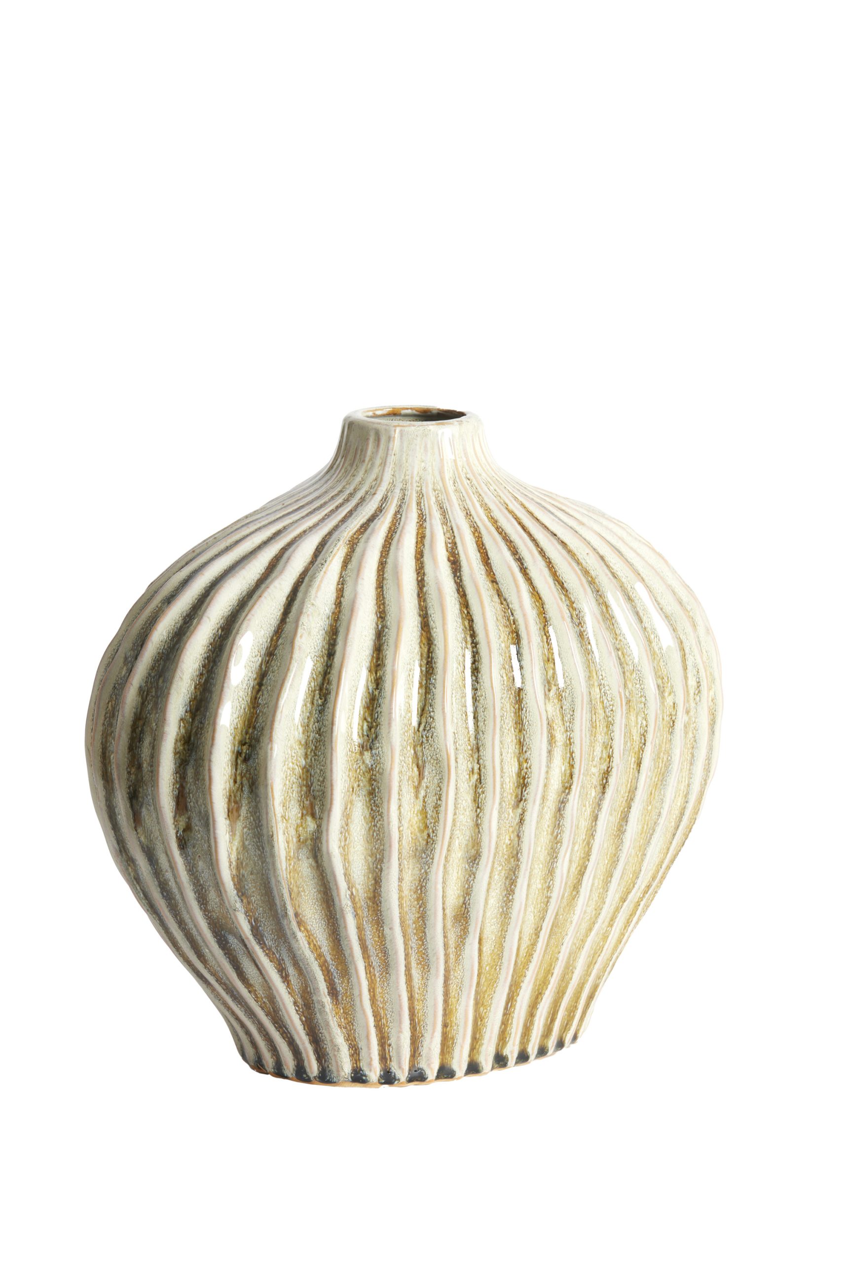 Light & Living Vaas deco 35x21x30 cm LORITO keramiek olijf groen