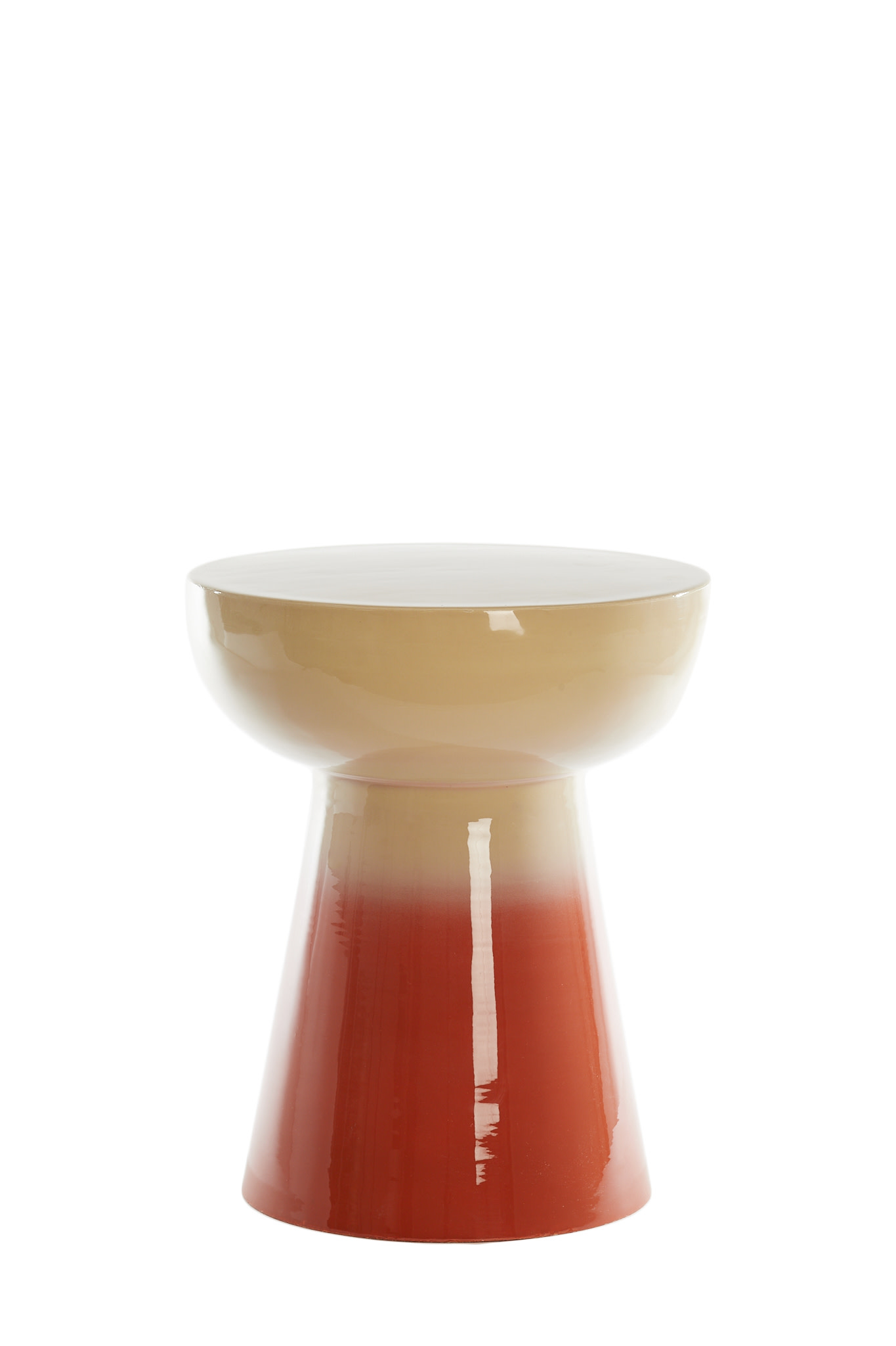 Light & Living Bijzettafel Ø35x40,5 cm ROVINI crème+donker oranje